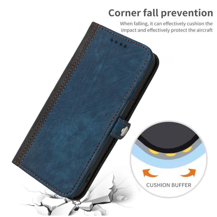 For iPhone 17 Side Buckle Double Fold Hand Strap Leather Phone Case(Royal)
