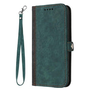 For iPhone 17 Side Buckle Double Fold Hand Strap Leather Phone Case(Dark Green)