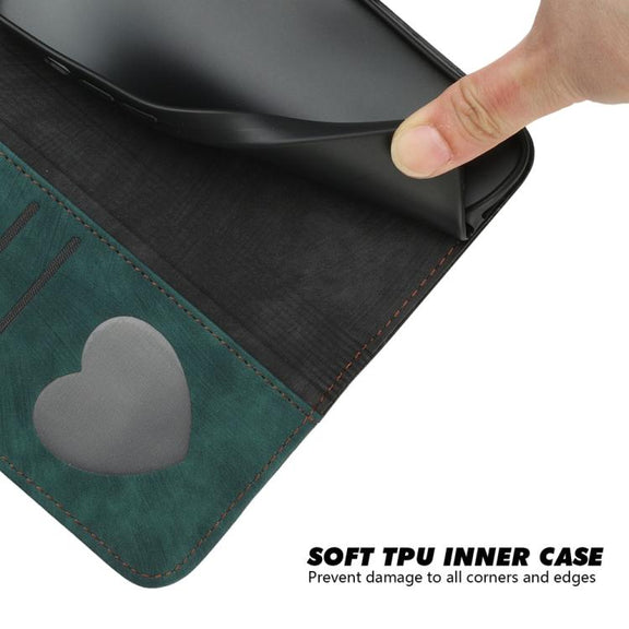 For iPhone 17 Side Buckle Double Fold Hand Strap Leather Phone Case(Dark Green)