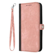 For iPhone 17 Side Buckle Double Fold Hand Strap Leather Phone Case(Pink)