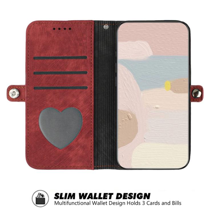 For iPhone 17 Pro Side Buckle Double Fold Hand Strap Leather Phone Case(Red)