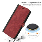 For iPhone 17 Pro Side Buckle Double Fold Hand Strap Leather Phone Case(Red)