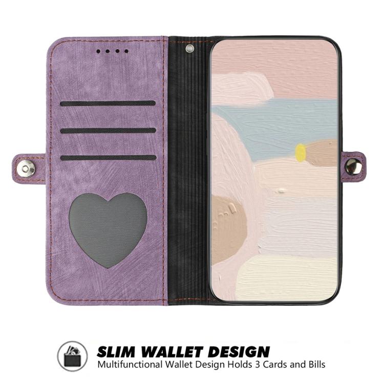 For iPhone 17 Pro Side Buckle Double Fold Hand Strap Leather Phone Case(Purple)