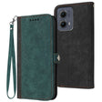 For Motorola Edge 5G 2024 Side Buckle Double Fold Hand Strap Leather Phone Case(Dark Green) - Motorola Cases by PMC Jewellery | Online Shopping South Africa | PMC Jewellery | Buy Now Pay Later Mobicred