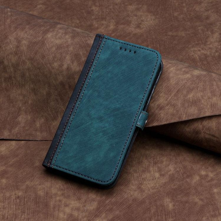 For Motorola Edge 5G 2024 Side Buckle Double Fold Hand Strap Leather Phone Case(Dark Green)