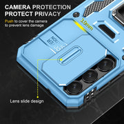 For Samsung Galaxy S24 5G Armor PC + TPU Camera Shield Phone Case(Light Blue)