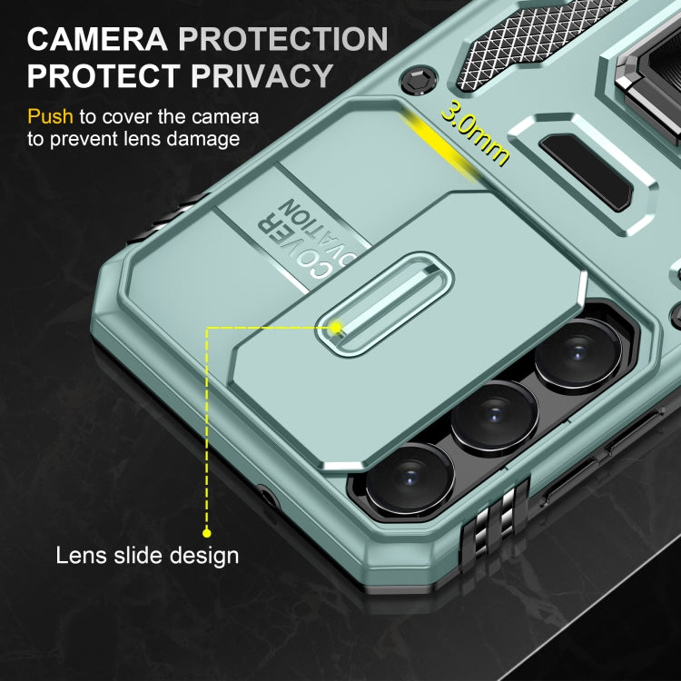 For Samsung Galaxy S24+ 5G Armor PC + TPU Camera Shield Phone Case(Alpine Green)