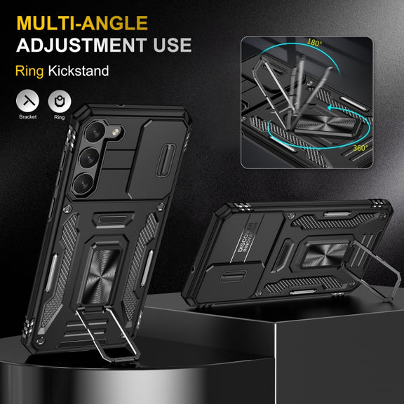 For Samsung Galaxy S24+ 5G Armor PC + TPU Camera Shield Phone Case(Black)