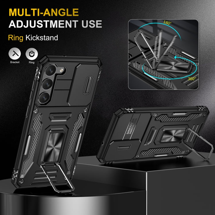 For Samsung Galaxy S24+ 5G Armor PC + TPU Camera Shield Phone Case(Black)