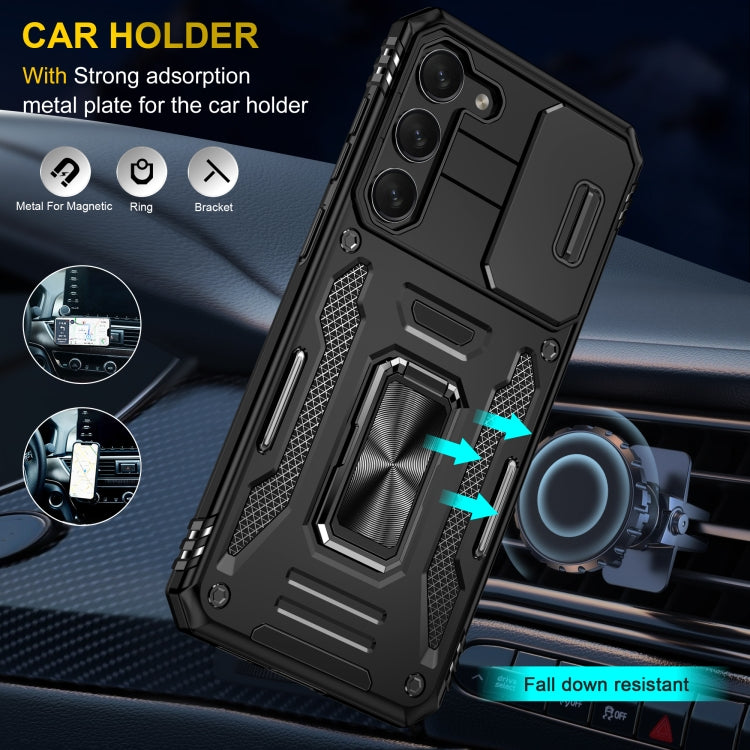 For Samsung Galaxy S24+ 5G Armor PC + TPU Camera Shield Phone Case(Black)