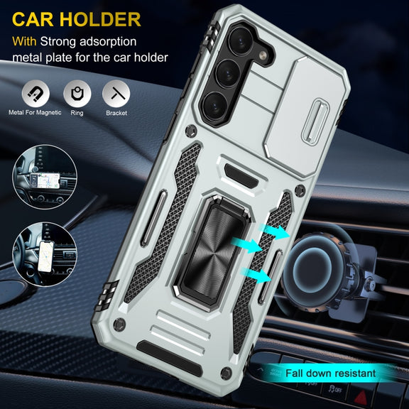 For Samsung Galaxy S24+ 5G Armor PC + TPU Camera Shield Phone Case(Grey)