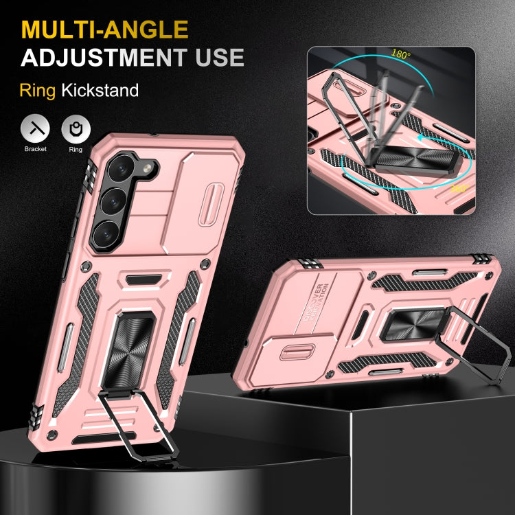 For Samsung Galaxy S24+ 5G Armor PC + TPU Camera Shield Phone Case(Rose Gold)
