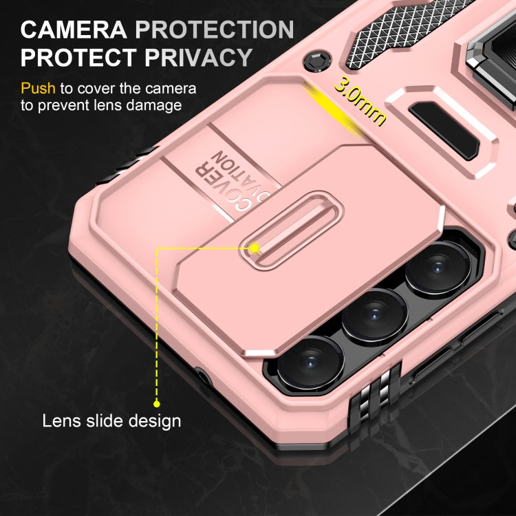 For Samsung Galaxy S24+ 5G Armor PC + TPU Camera Shield Phone Case(Rose Gold)