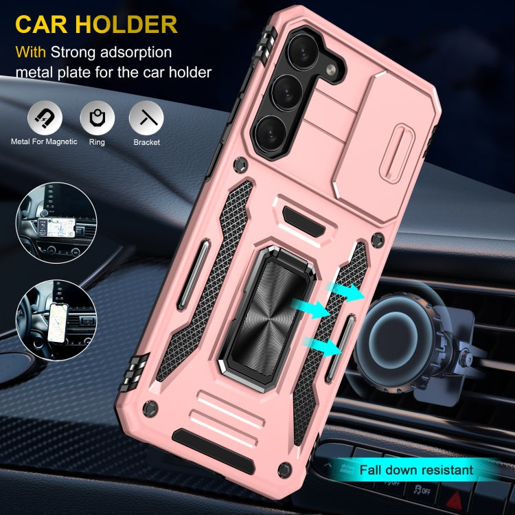 For Samsung Galaxy S24+ 5G Armor PC + TPU Camera Shield Phone Case(Rose Gold)