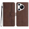 For Huawei Pura 70 Heart Pattern Skin Feel Leather Phone Case(Brown) - free shipping - PMC Jewellery - Order now!