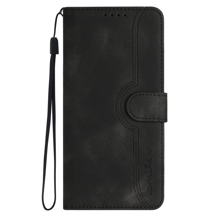 For Huawei Pura 70 Heart Pattern Skin Feel Leather Phone Case(Black)