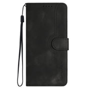 For Huawei Pura 70 Heart Pattern Skin Feel Leather Phone Case(Black)