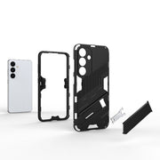 For Samsung Galaxy S24 5G Punk Armor 2 in 1 PC + TPU Shockproof Phone Case with Invisible Holder(Orange)