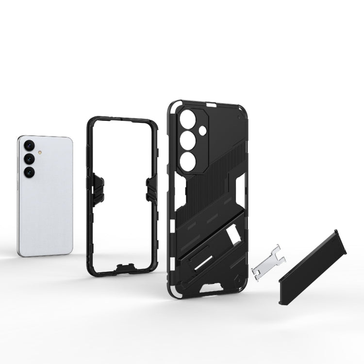 For Samsung Galaxy S24 5G Punk Armor 2 in 1 PC + TPU Shockproof Phone Case with Invisible Holder(Orange)