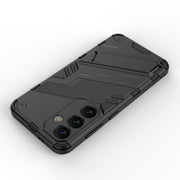 For Samsung Galaxy S24 5G Punk Armor 2 in 1 PC + TPU Shockproof Phone Case with Invisible Holder(Light Red)