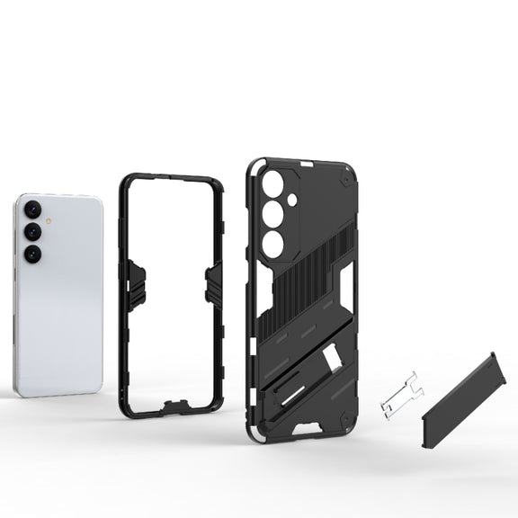 For Samsung Galaxy S24+ 5G Punk Armor 2 in 1 PC + TPU Shockproof Phone Case with Invisible Holder(Black)