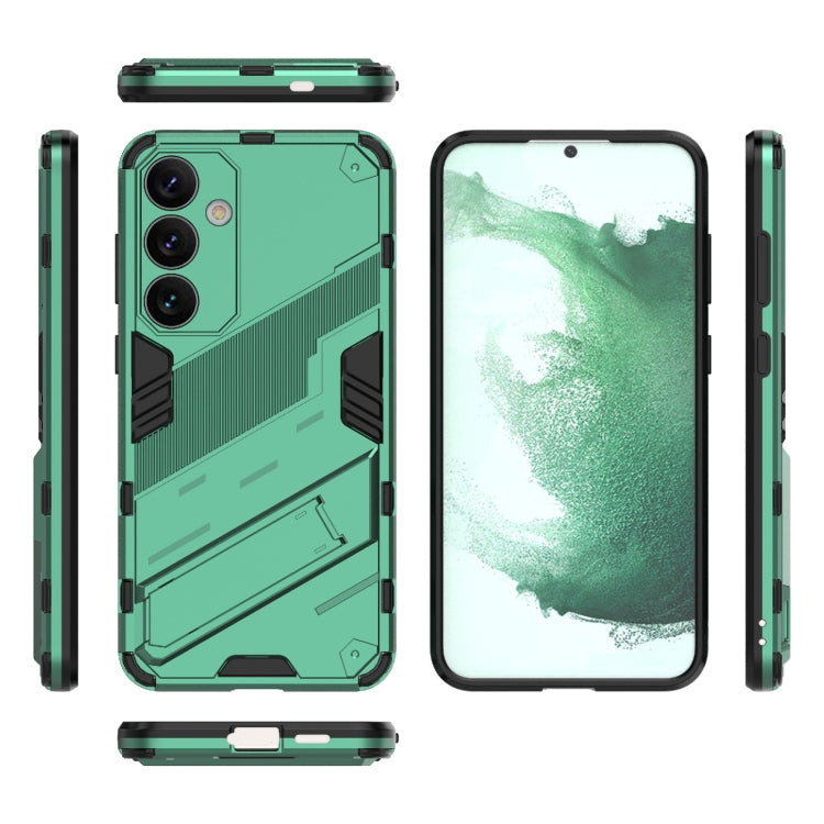 For Samsung Galaxy S24+ 5G Punk Armor 2 in 1 PC + TPU Shockproof Phone Case with Invisible Holder(Green)