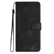 For iPhone 17 Air Heart Pattern Skin Feel Leather Phone Case(Black)