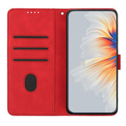 For iPhone 17 Heart Pattern Skin Feel Leather Phone Case(Red)