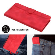 For iPhone 17 Heart Pattern Skin Feel Leather Phone Case(Red)
