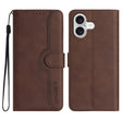 For iPhone 17 Heart Pattern Skin Feel Leather Phone Case(Brown) - free shipping - PMc TechLife - Order now!