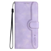 For iPhone 17 Heart Pattern Skin Feel Leather Phone Case(Purple)