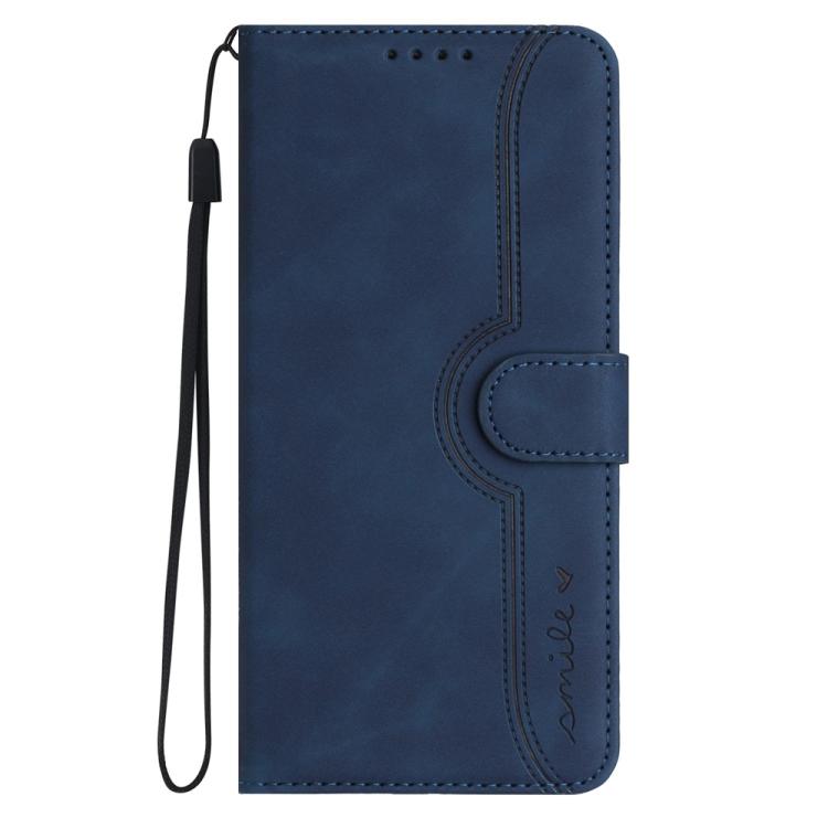 For iPhone 17 Heart Pattern Skin Feel Leather Phone Case(Royal Blue)