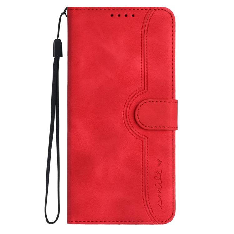For iPhone 17 Pro Max Heart Pattern Skin Feel Leather Phone Case(Red)