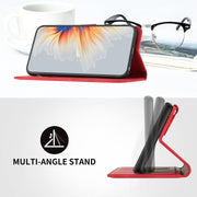 For iPhone 17 Pro Max Heart Pattern Skin Feel Leather Phone Case(Red)