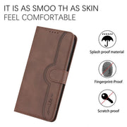 For iPhone 17 Pro Max Heart Pattern Skin Feel Leather Phone Case(Brown)