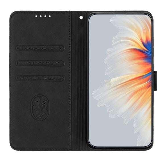 For iPhone 17 Pro Max Heart Pattern Skin Feel Leather Phone Case(Black)
