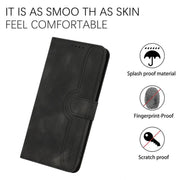 For iPhone 17 Pro Max Heart Pattern Skin Feel Leather Phone Case(Black)