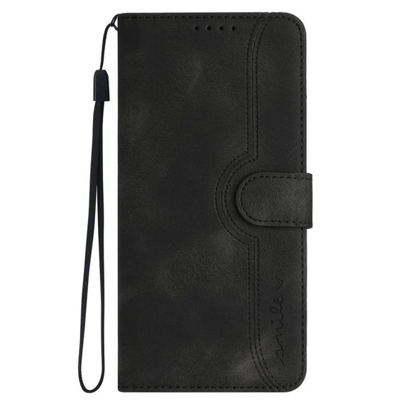 For iPhone 17 Pro Heart Pattern Skin Feel Leather Phone Case(Black)