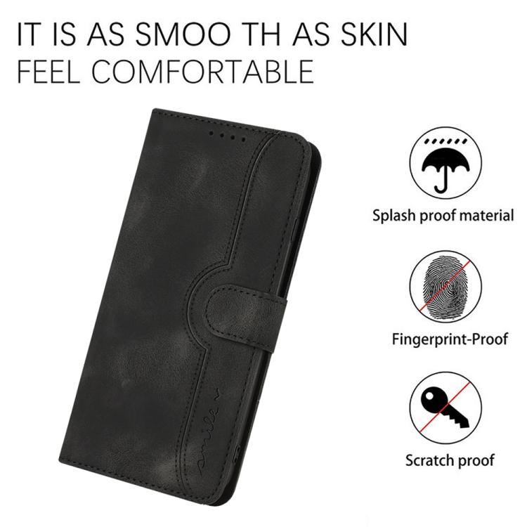 For iPhone 17 Pro Heart Pattern Skin Feel Leather Phone Case(Black)