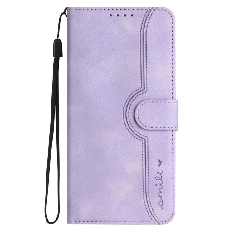For iPhone 17 Pro Heart Pattern Skin Feel Leather Phone Case(Purple)