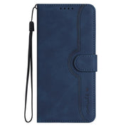 For iPhone 17 Pro Heart Pattern Skin Feel Leather Phone Case(Royal Blue)