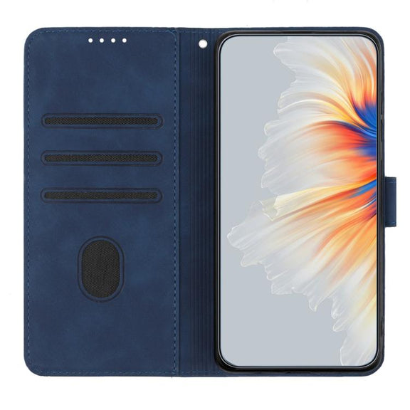 For iPhone 17 Pro Heart Pattern Skin Feel Leather Phone Case(Royal Blue)