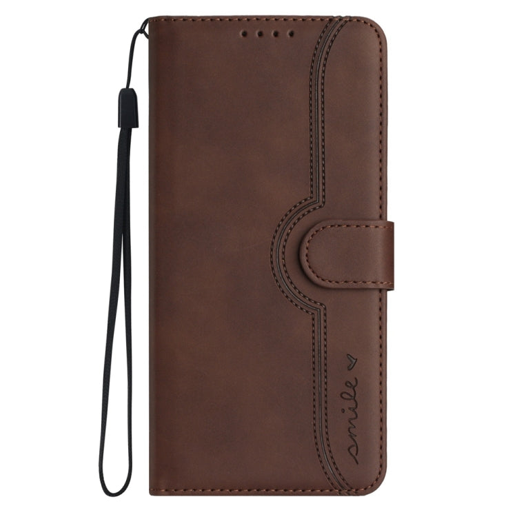 For Motorola Moto G Power 5G 2024 Heart Pattern Skin Feel Leather Phone Case(Brown)