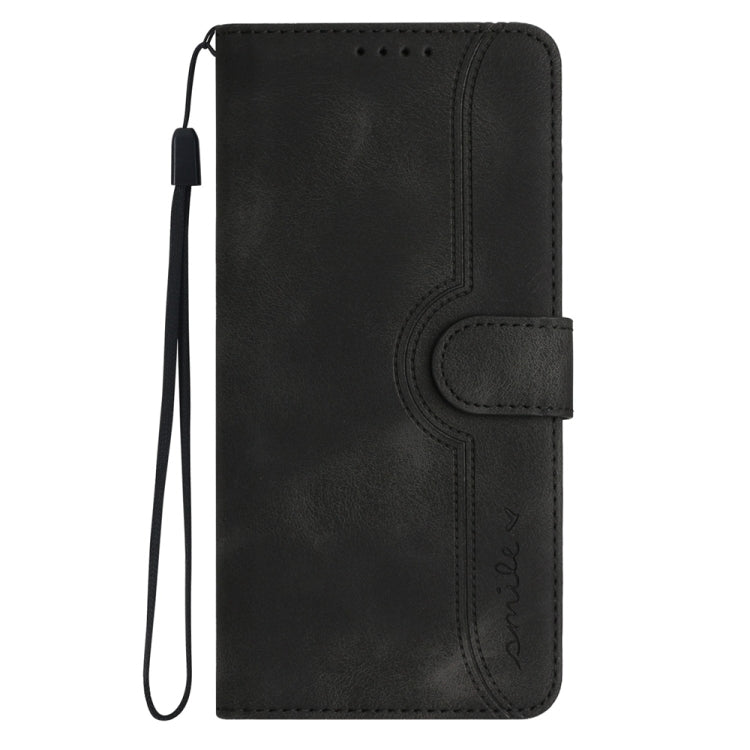 For Motorola Moto G Stylus 5G 2024 Heart Pattern Skin Feel Leather Phone Case(Black)