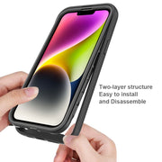 For iPhone 15 Plus Starry Sky Solid Color Series PC + TPU Phone Case with PET Film(Purple)