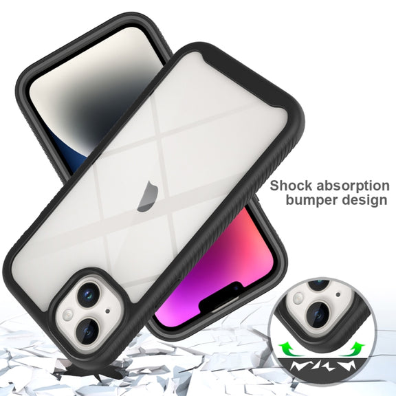 For iPhone 15 Plus Starry Sky Solid Color Series PC + TPU Phone Case with PET Film(Purple)