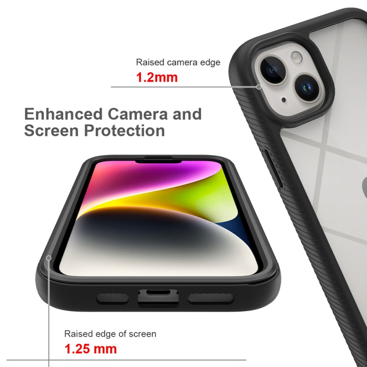For iPhone 15 Plus Starry Sky Solid Color Series PC + TPU Phone Case with PET Film(Purple)