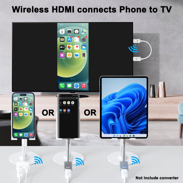 THT-020-8-1 4 in 1 HDMI Transmitter Wireless Screen Sharer Set(White)