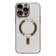 For iPhone 15 Pro Max Magsafe Plating TPU Phone Case with Lens Film(White) - iPhone 15 Pro Max Cases by PMC TechLife | Online Shopping South Africa | PMC TechLife