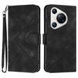 For Huawei Pura 70 Line Pattern Skin Feel Leather Phone Case(Black) - Huawei Cases by PMC Jewellery | Online Shopping South Africa | PMC Jewellery | Buy Now Pay Later Mobicred